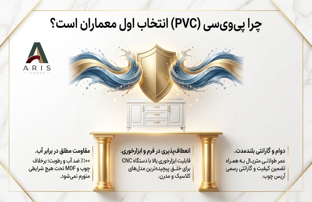 کابینت روشویی pvc- آریس چوب